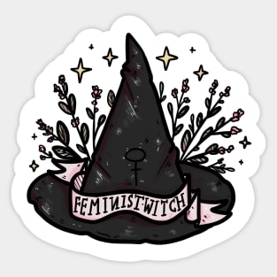 Feminist witch Hat Sticker